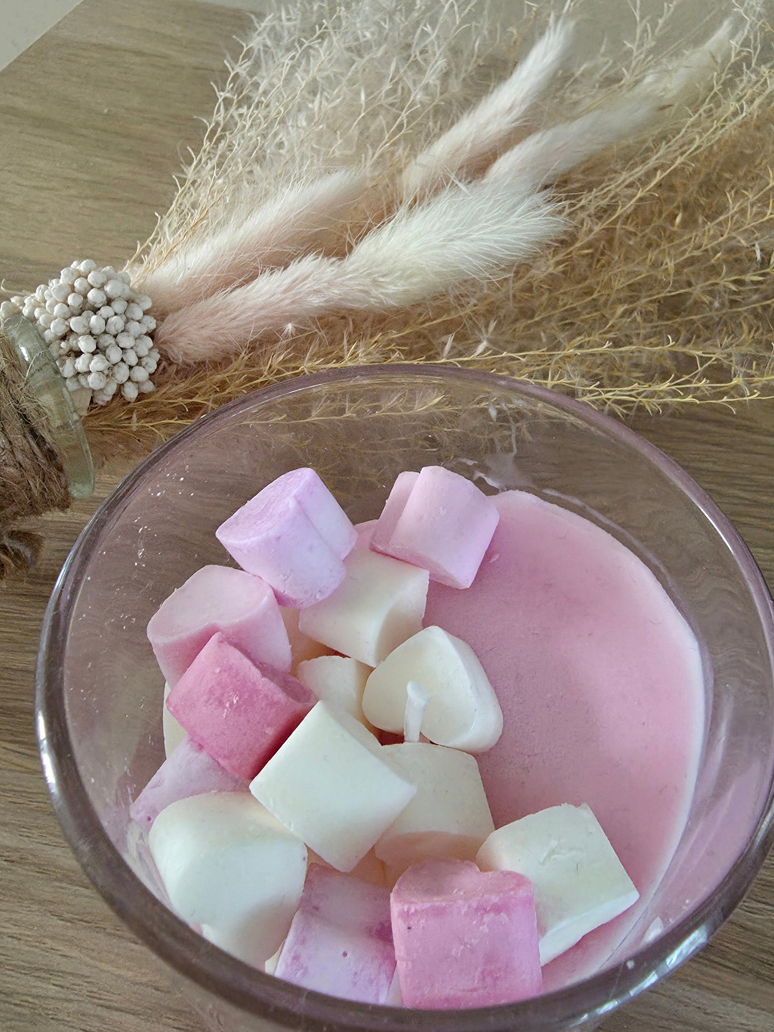 Bougie Parfumée « Agrumes » – Cœurs Bicolores – Cire de Soja - 250gr