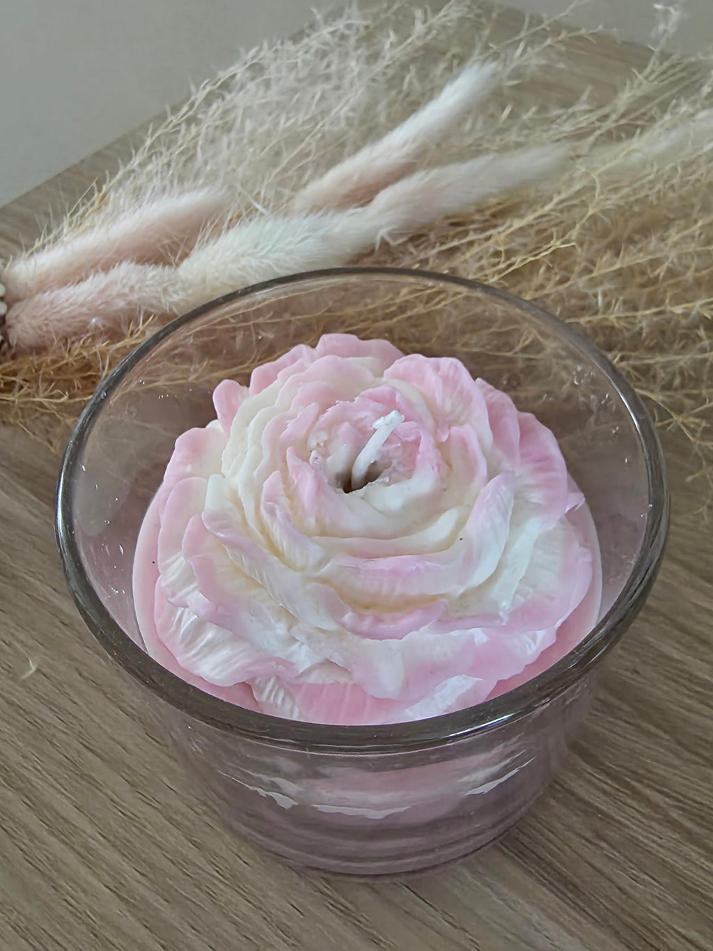 Bougie Parfumée « Agrumes » – Pivoine Bicolore Rose & Blanc – Cire de Soja - 290gr
