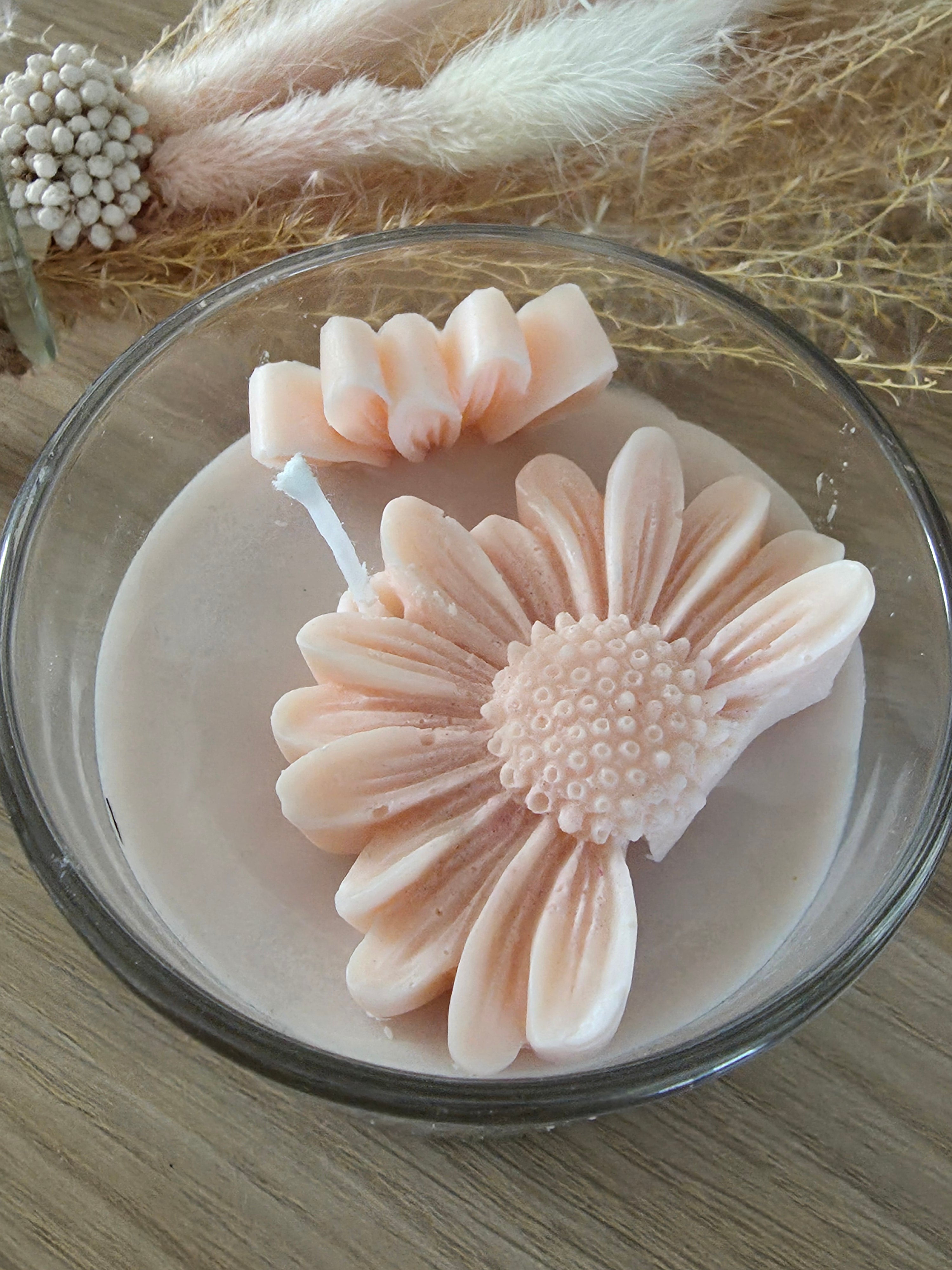 Bougie Parfumée « Agrumes » – Marguerite Orange Pâle – Cire de Soja - 290gr