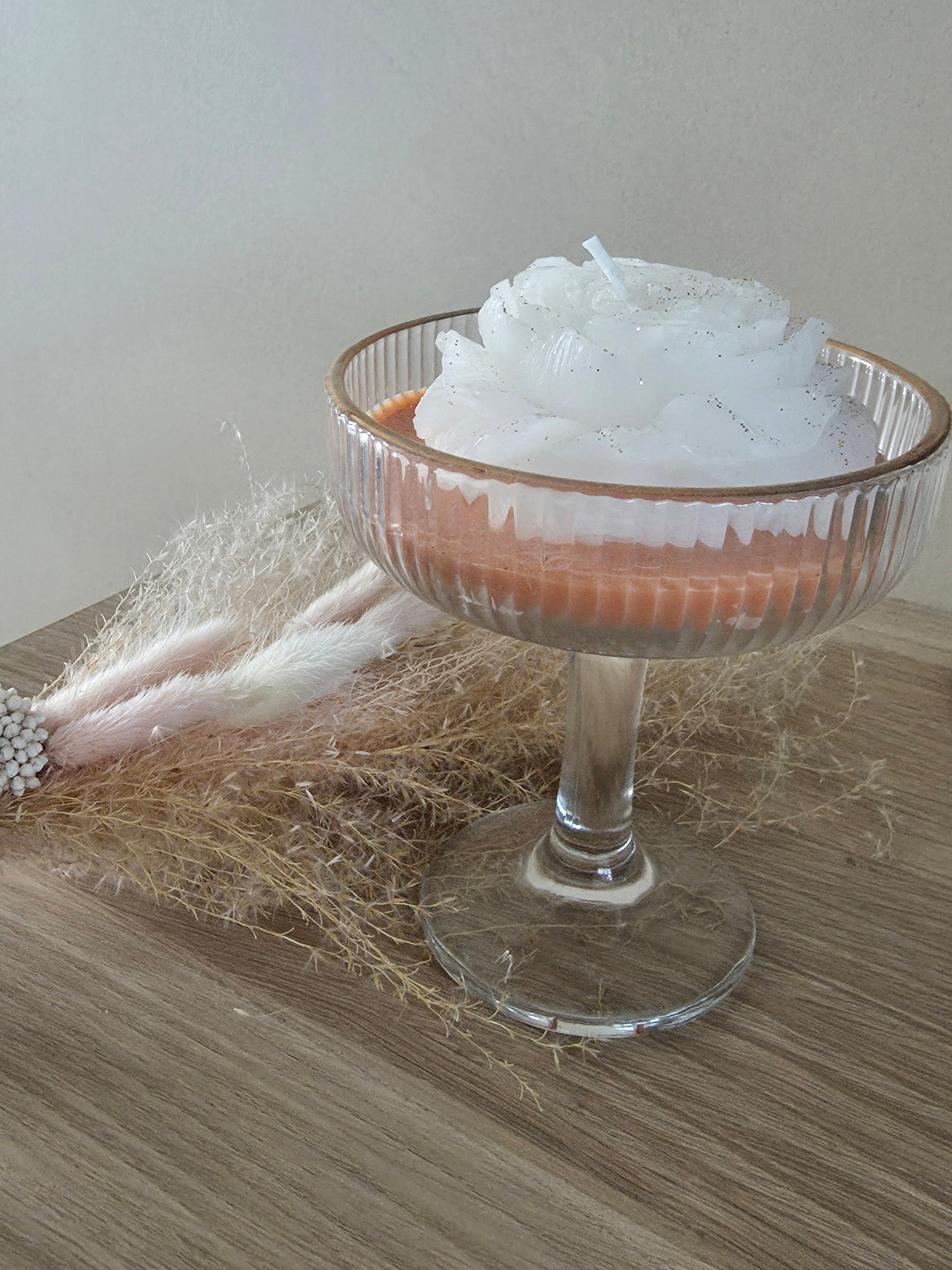 Bougie Parfumée « Agrumes » – Rose Paillettes en Coupe – Cire de Soja - 425gr