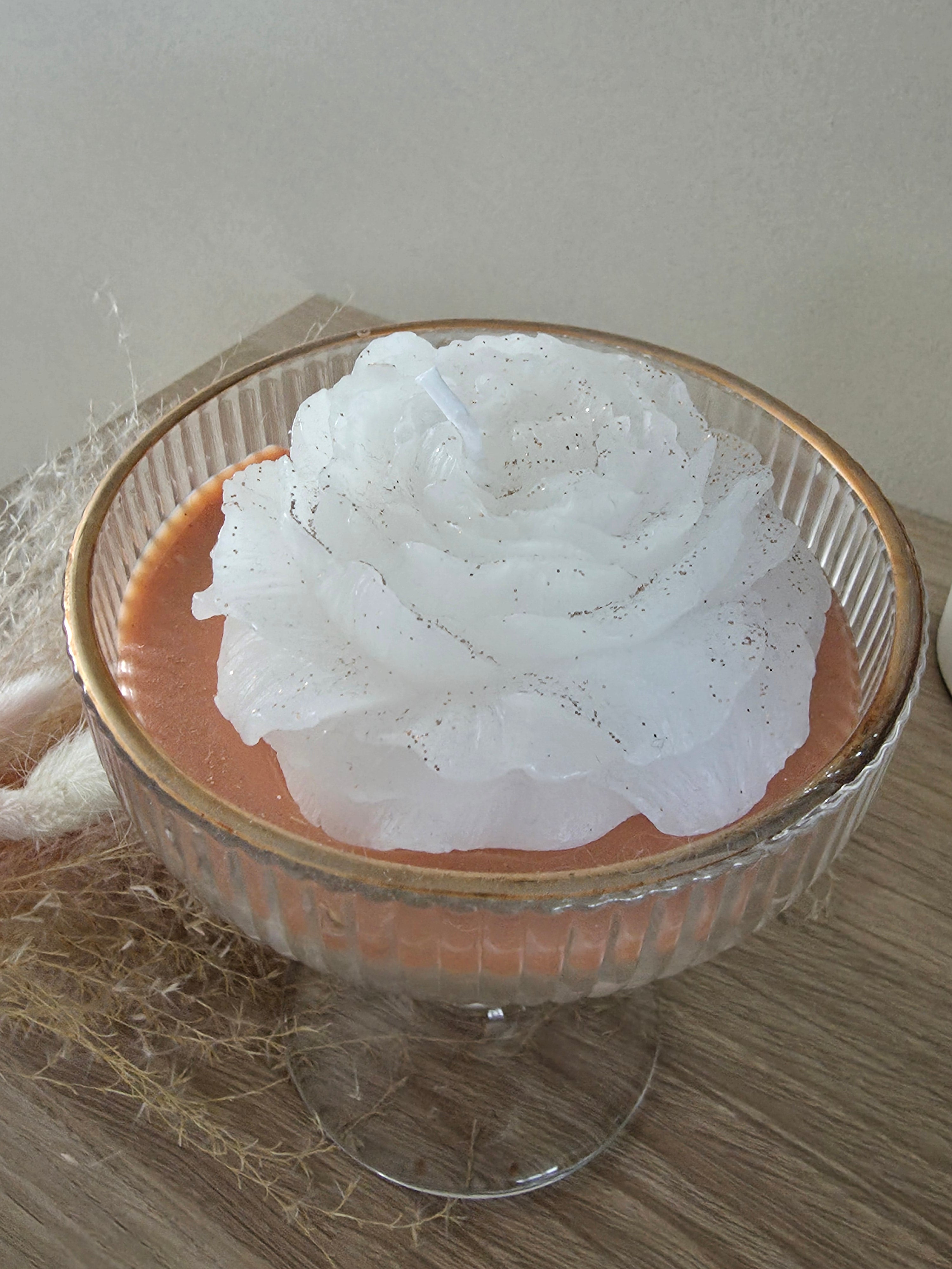 Bougie Parfumée « Agrumes » – Rose Paillettes en Coupe – Cire de Soja - 425gr