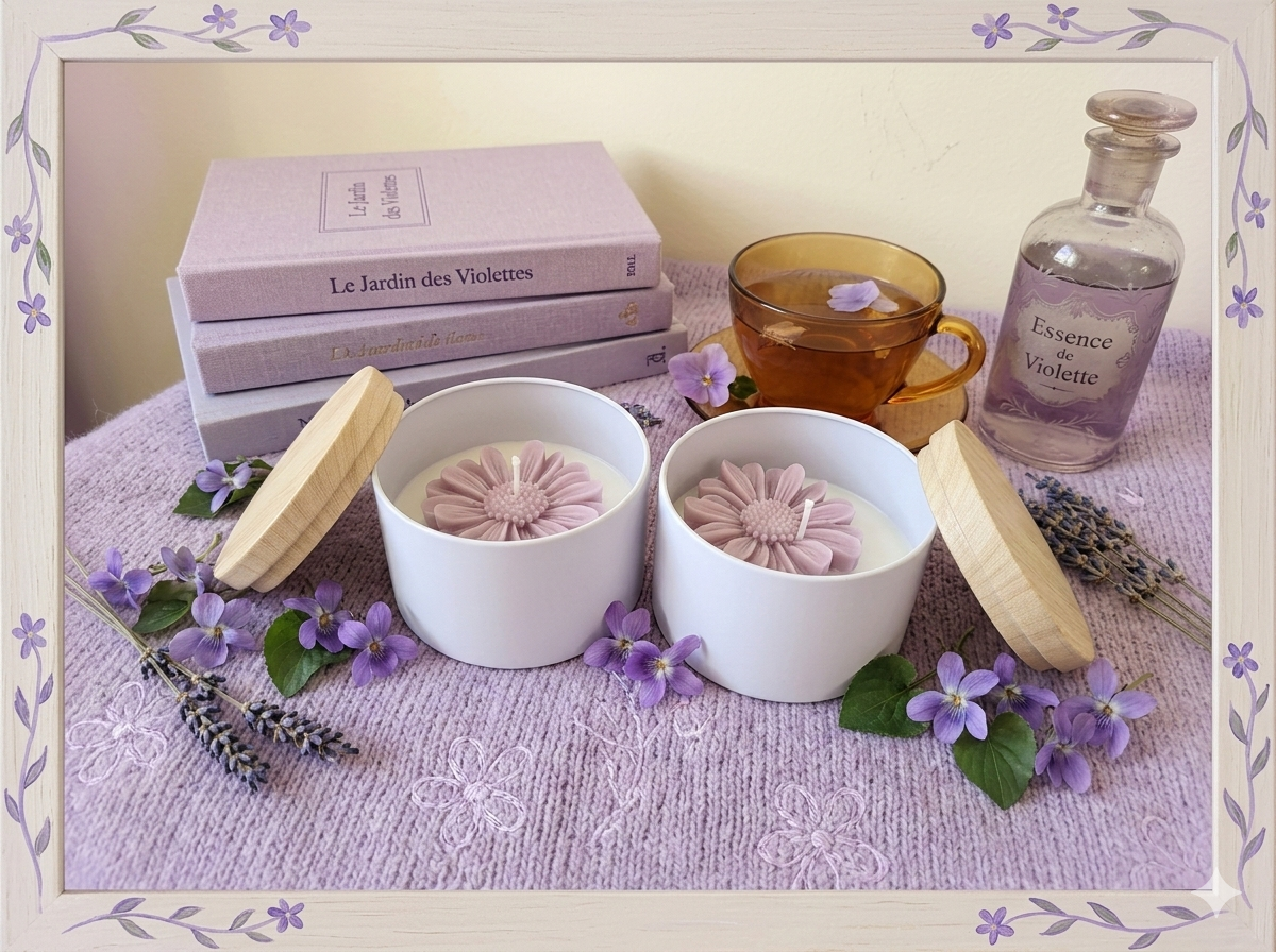 Bougie Parfumée à la Violette – Cire de Soja - 160gr