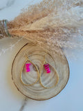 Boucles d'oreilles goutte dorée – Éclats de Pierre Rose Fuchsia