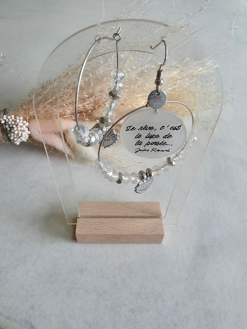 Boucles d'oreilles créoles – Cristal & Breloques argentées