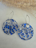 Boucles d'oreilles rondes pailletées – Résine & Acier inoxydable