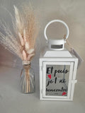 Lanterne blanche "Et puis je t'ai rencontré..." – Décoration romantique personnalisée