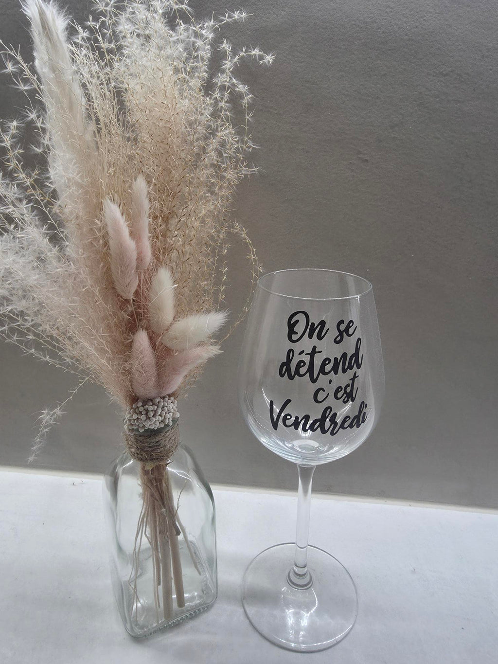 Verre à vin « On se détend c'est Vendredi »