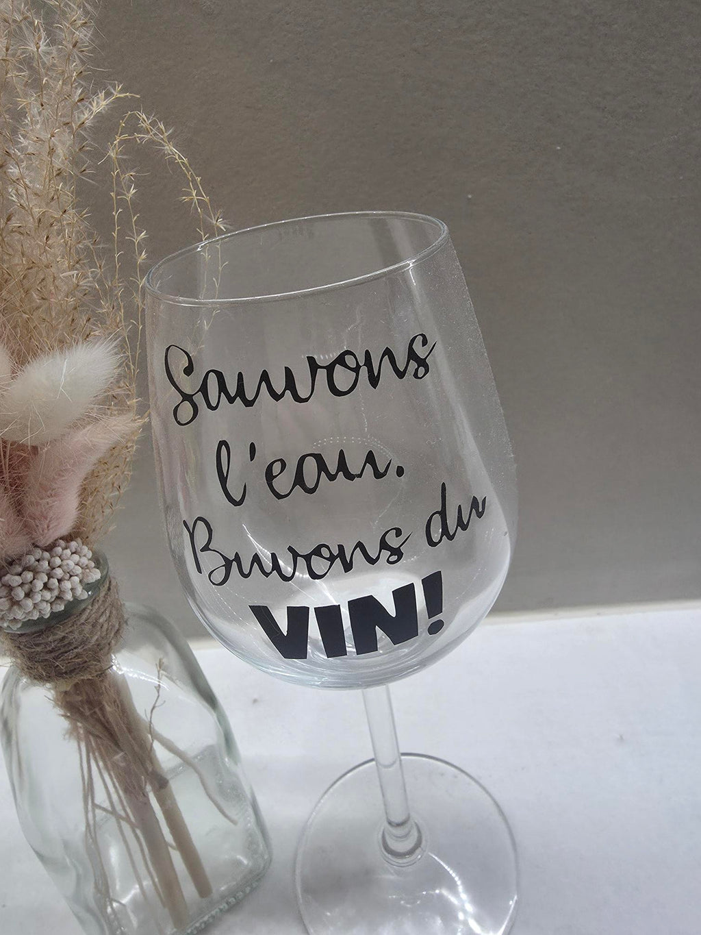 Verre à vin « Sauvons l'eau. Buvons du VIN ! »