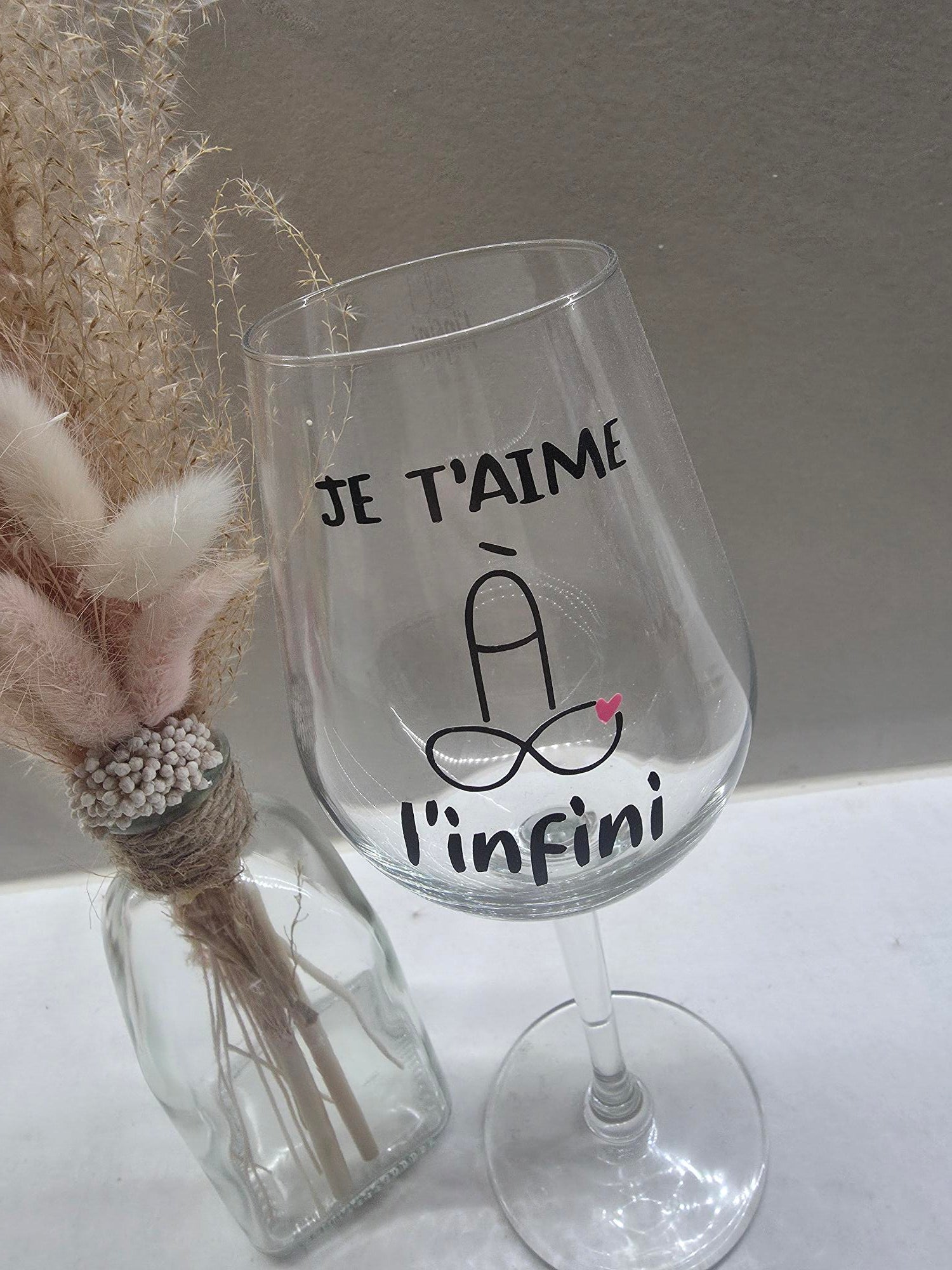 Verre à vin « Je t'aime à l'infini »