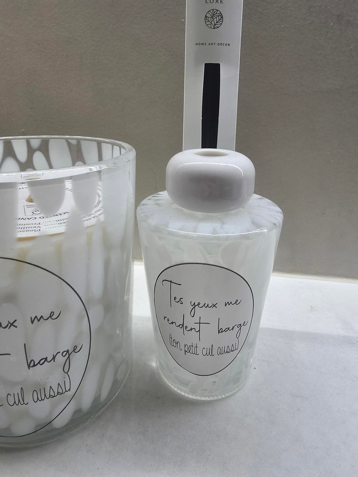 Coffret bougie & diffuseur « Tes yeux me rendent barge »