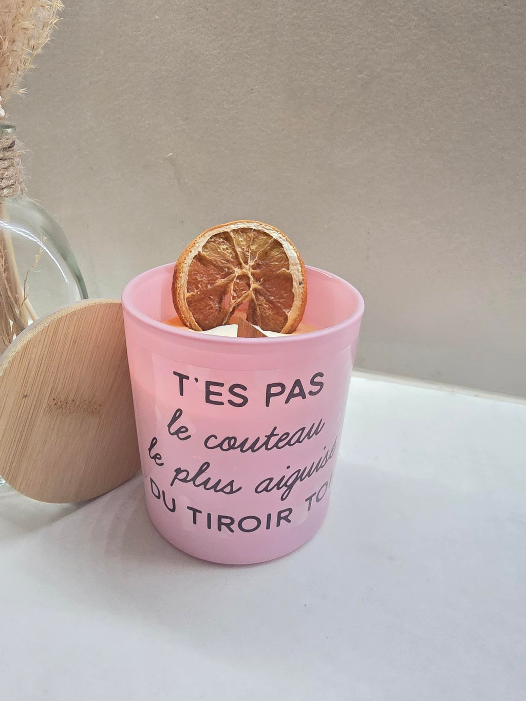 Bougie « T'es pas le couteau le plus aiguisé du tiroir toi »