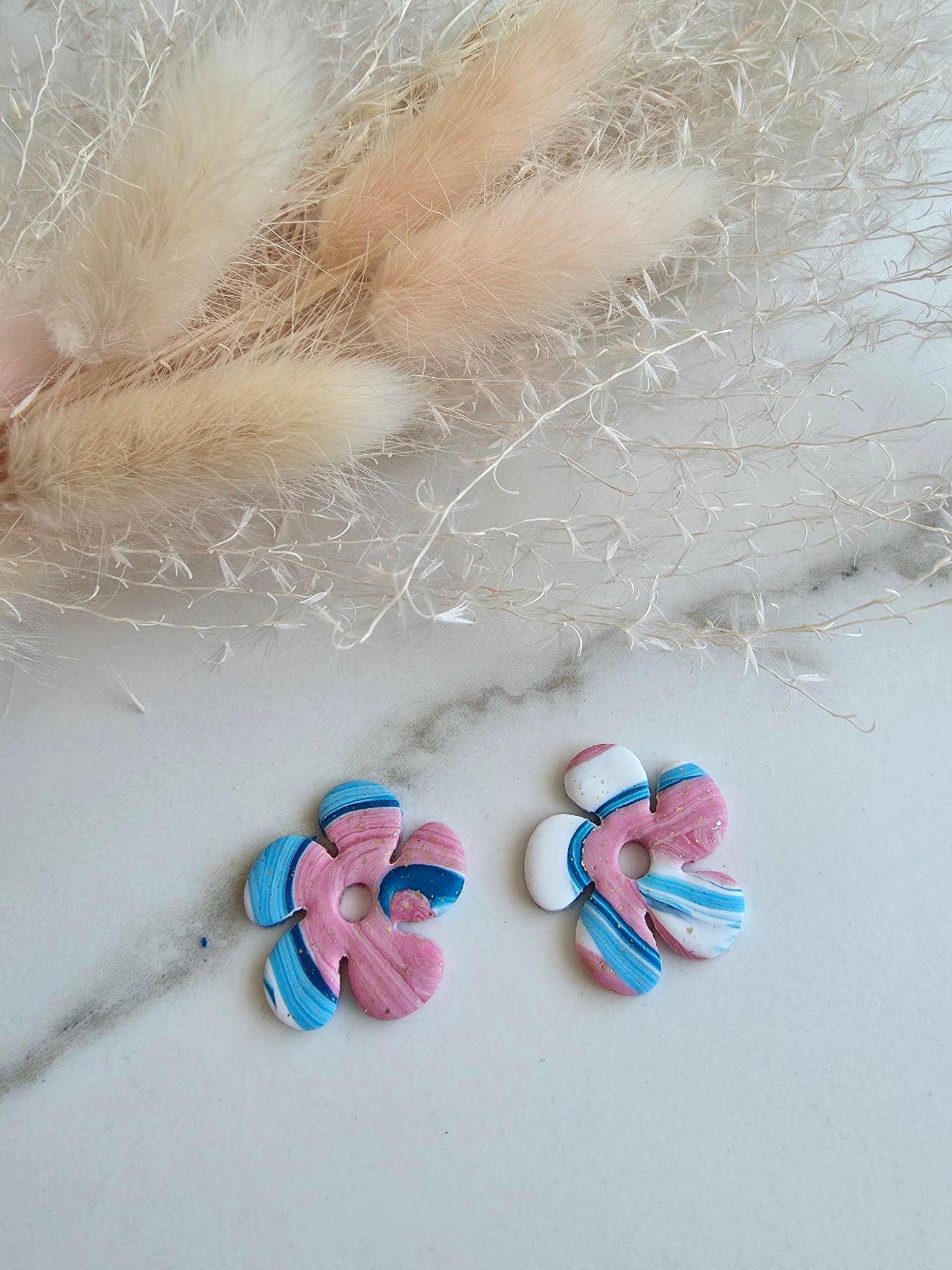 pampille bleu et rose