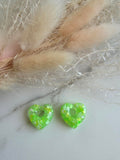 résine époxy - coeur vert fluo