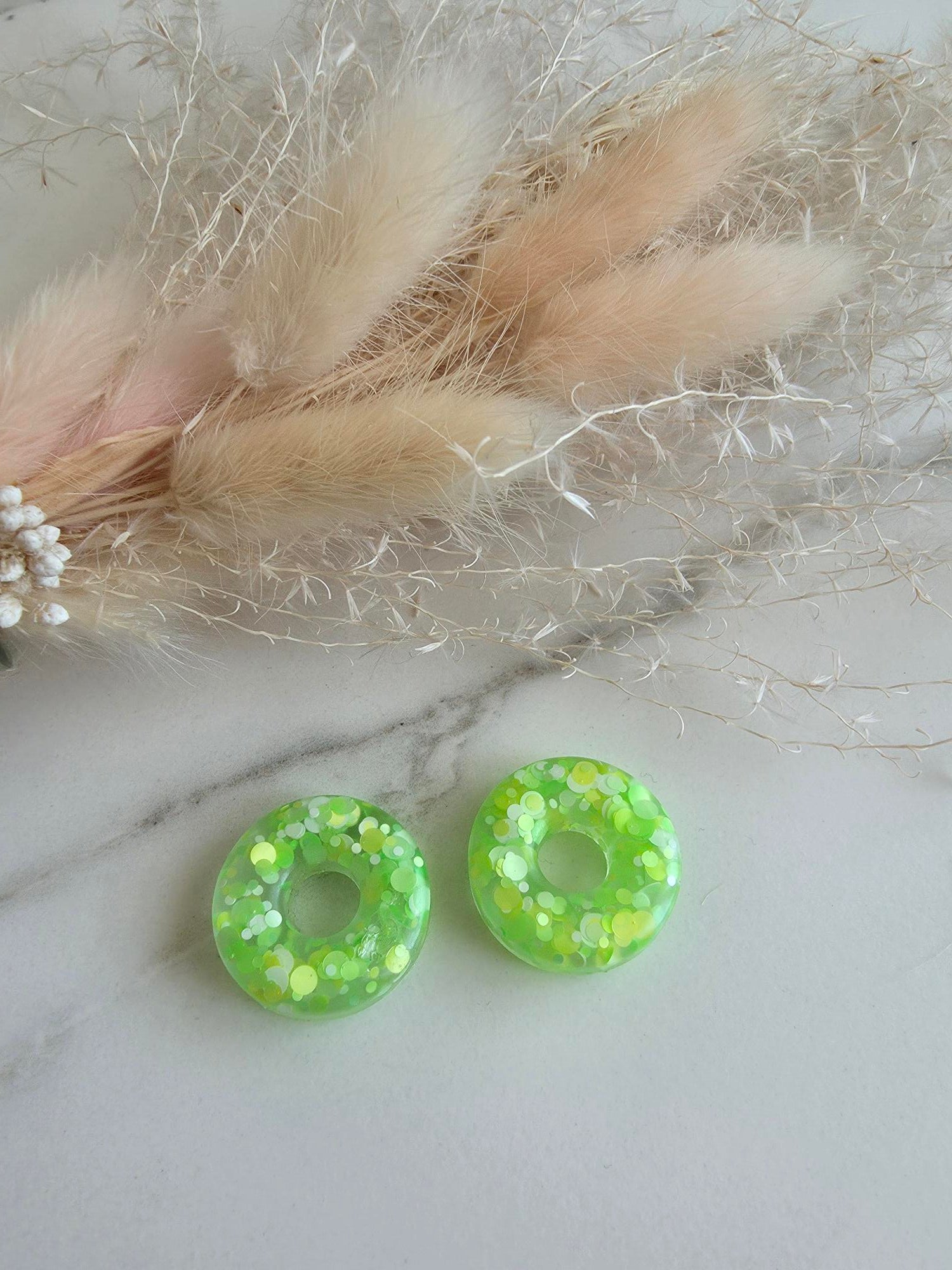 résine époxy - rond vert fluo