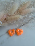 résine époxy - coeur orange fluo