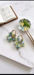 Pampille fleur citron ( courte boucle )