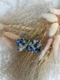Pampille fleur blanche et bleu
