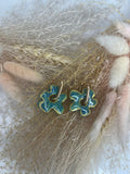 Pampille turquoise & or