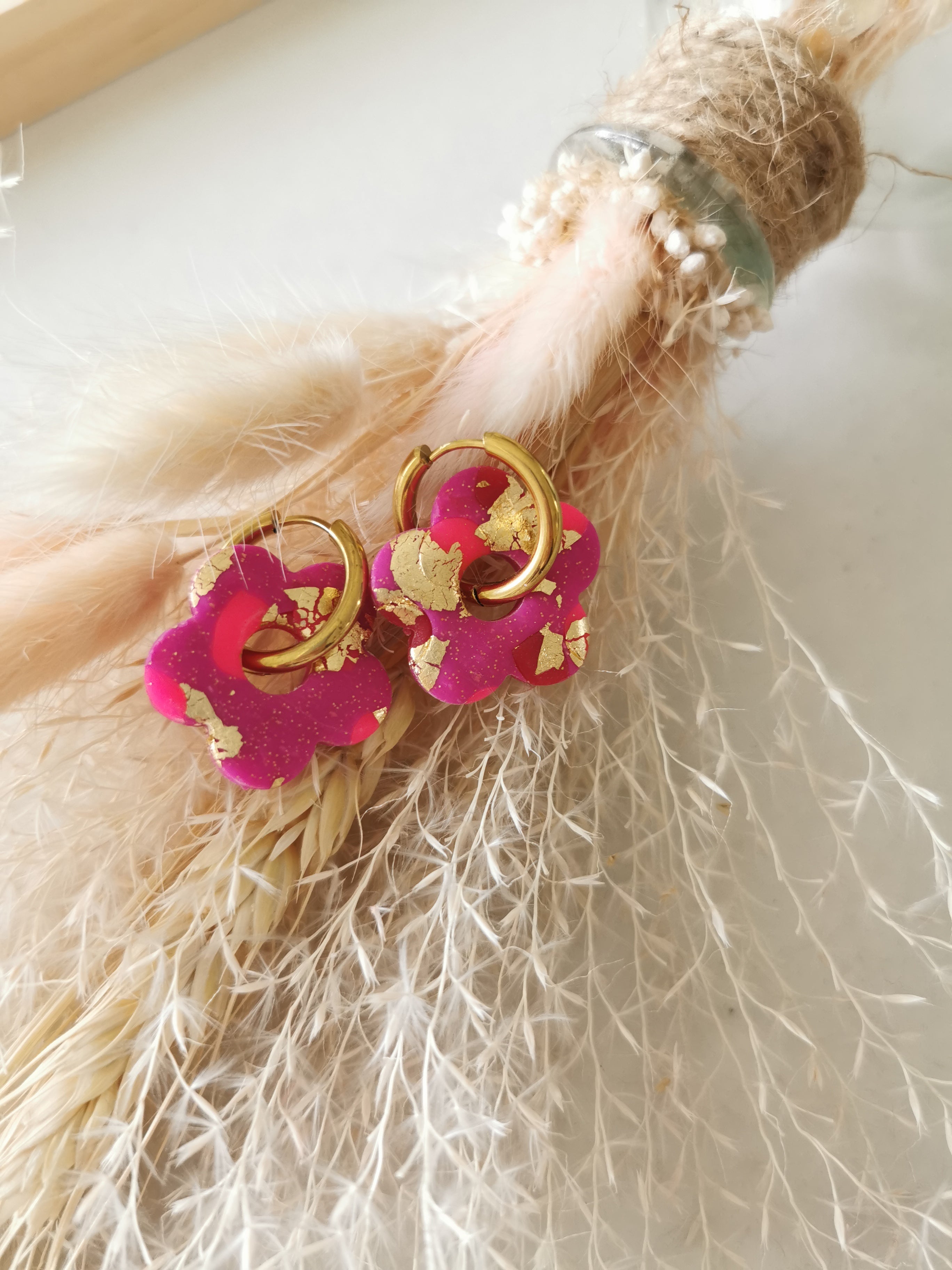 Pampille - Rose fushia - fleur ronde