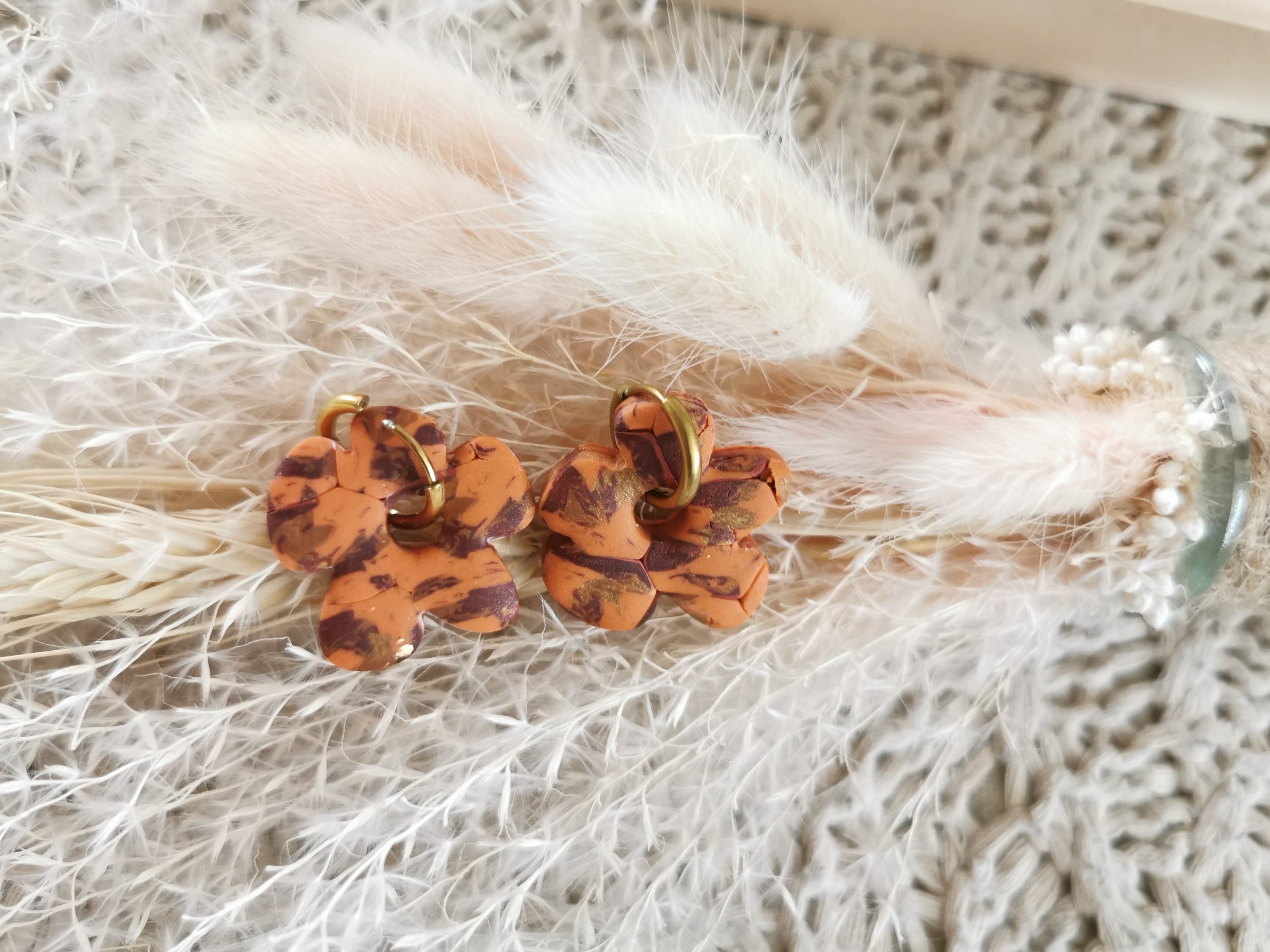 Pampille - Terracotta/ brun - fleur