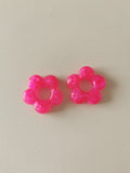 Résine époxy - fleur rose fluo