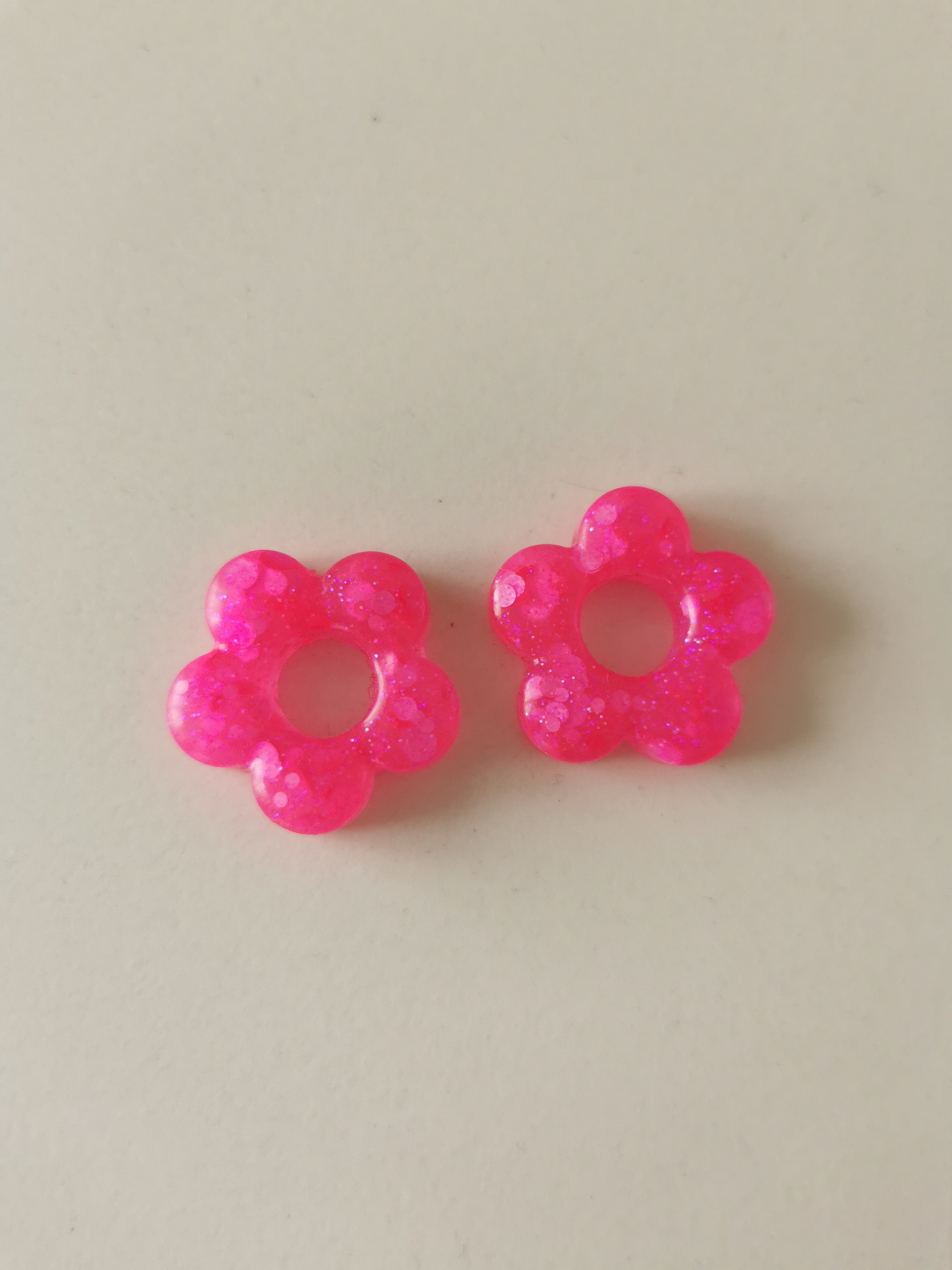 Résine époxy - fleur rose fluo