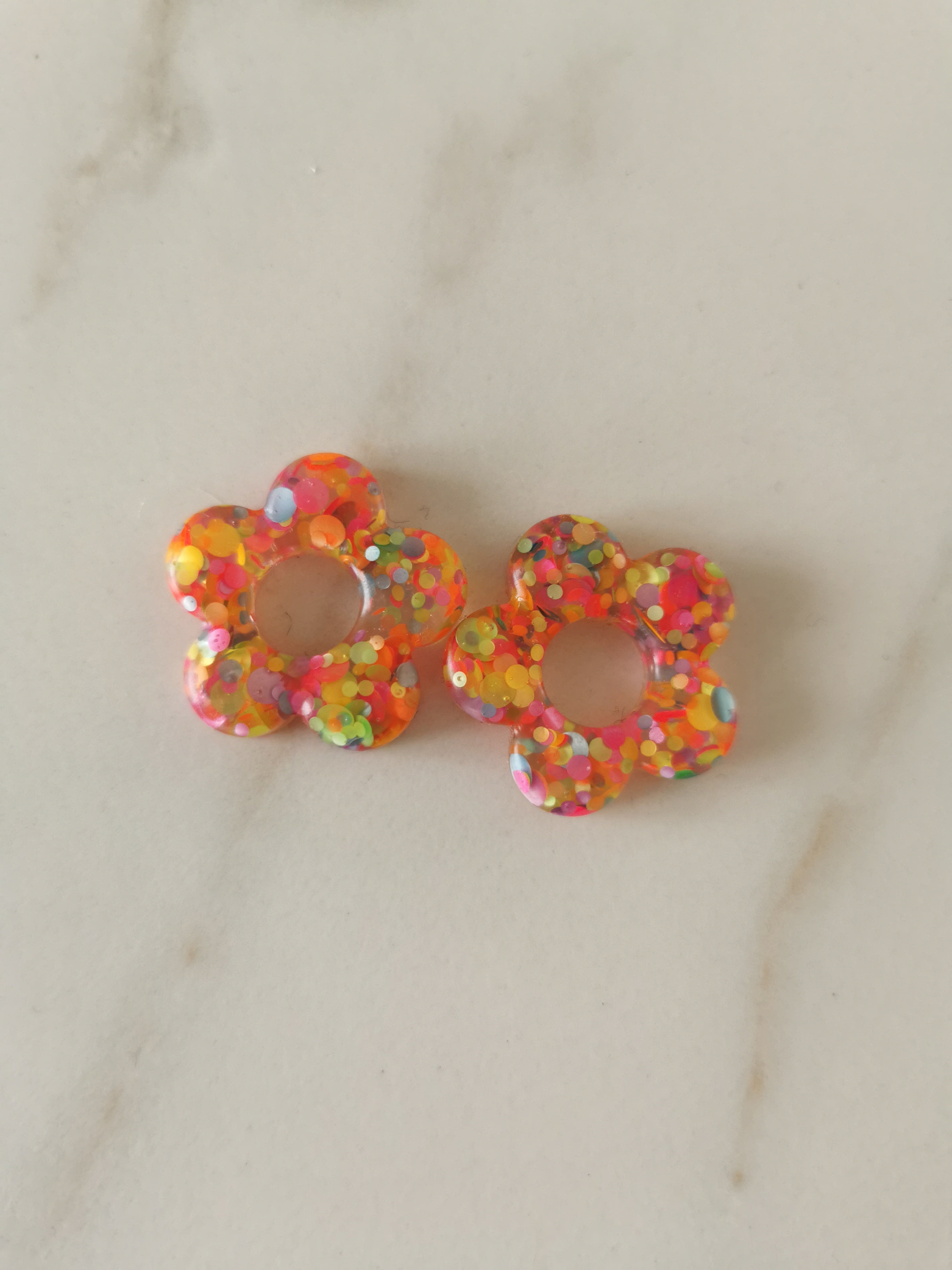 Résine époxy - fleur carnaval de Rio - flocons