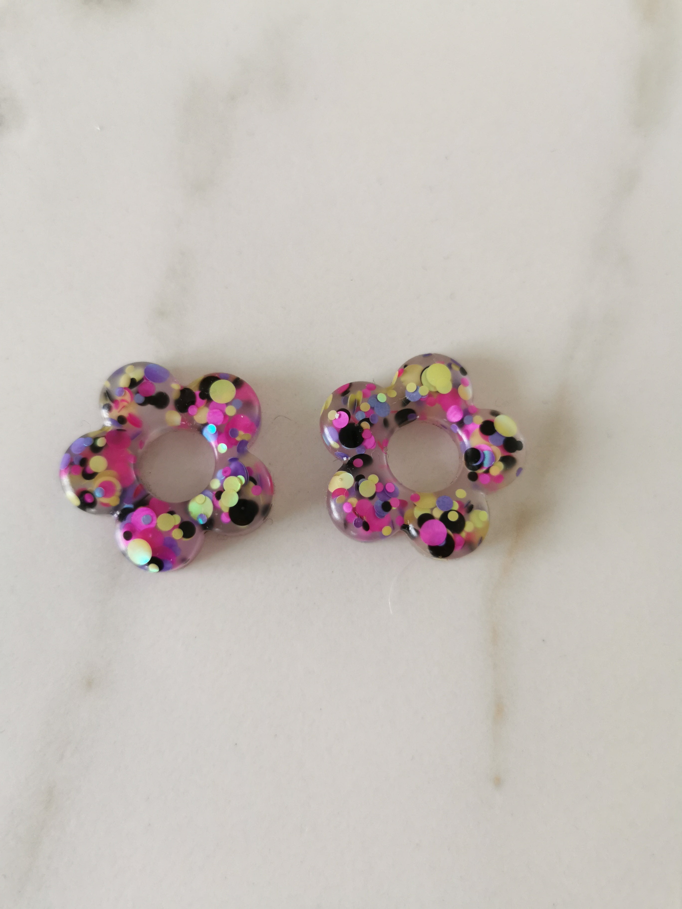 Résine époxy - fleur fiesta - flocons