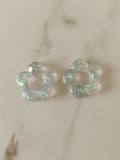 Résine époxy - fleur transparente - paillettes