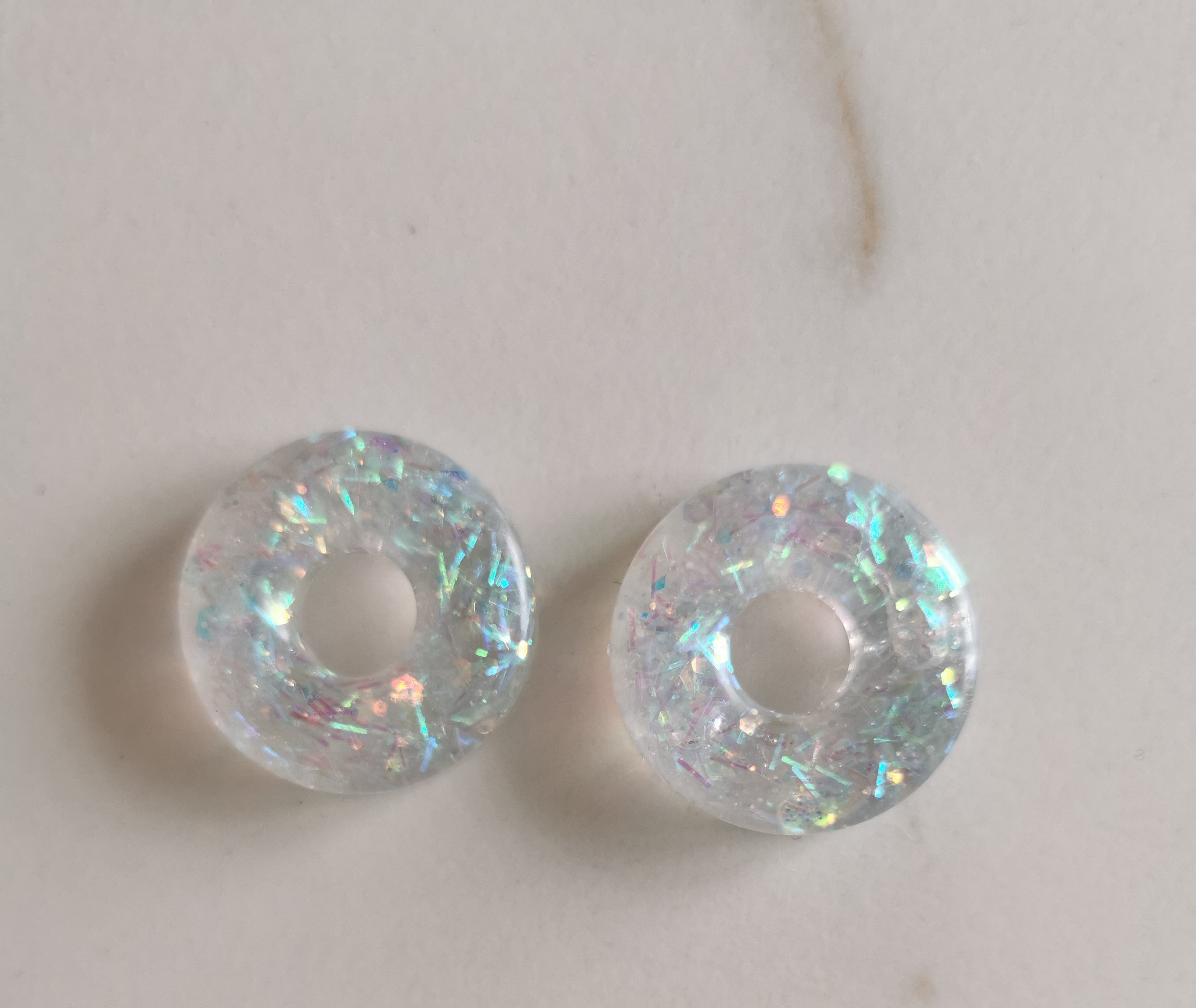 Résine époxy - donuts transparent - paillettes