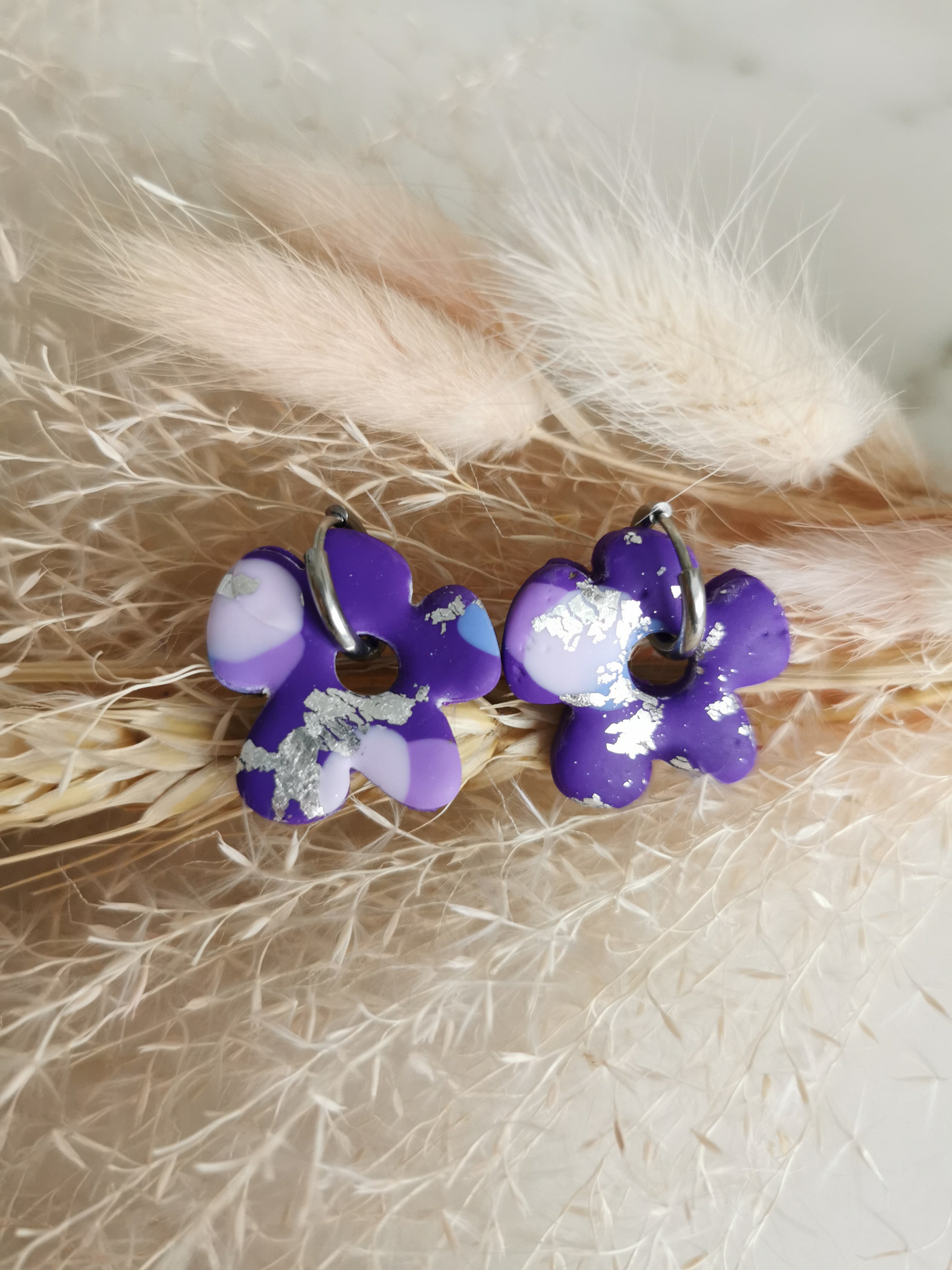 Pampille - mauve/violet/argent- fleur