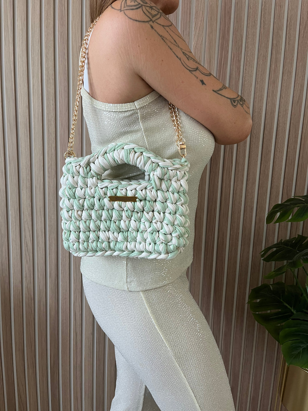Sac MIAMI vert et blanc