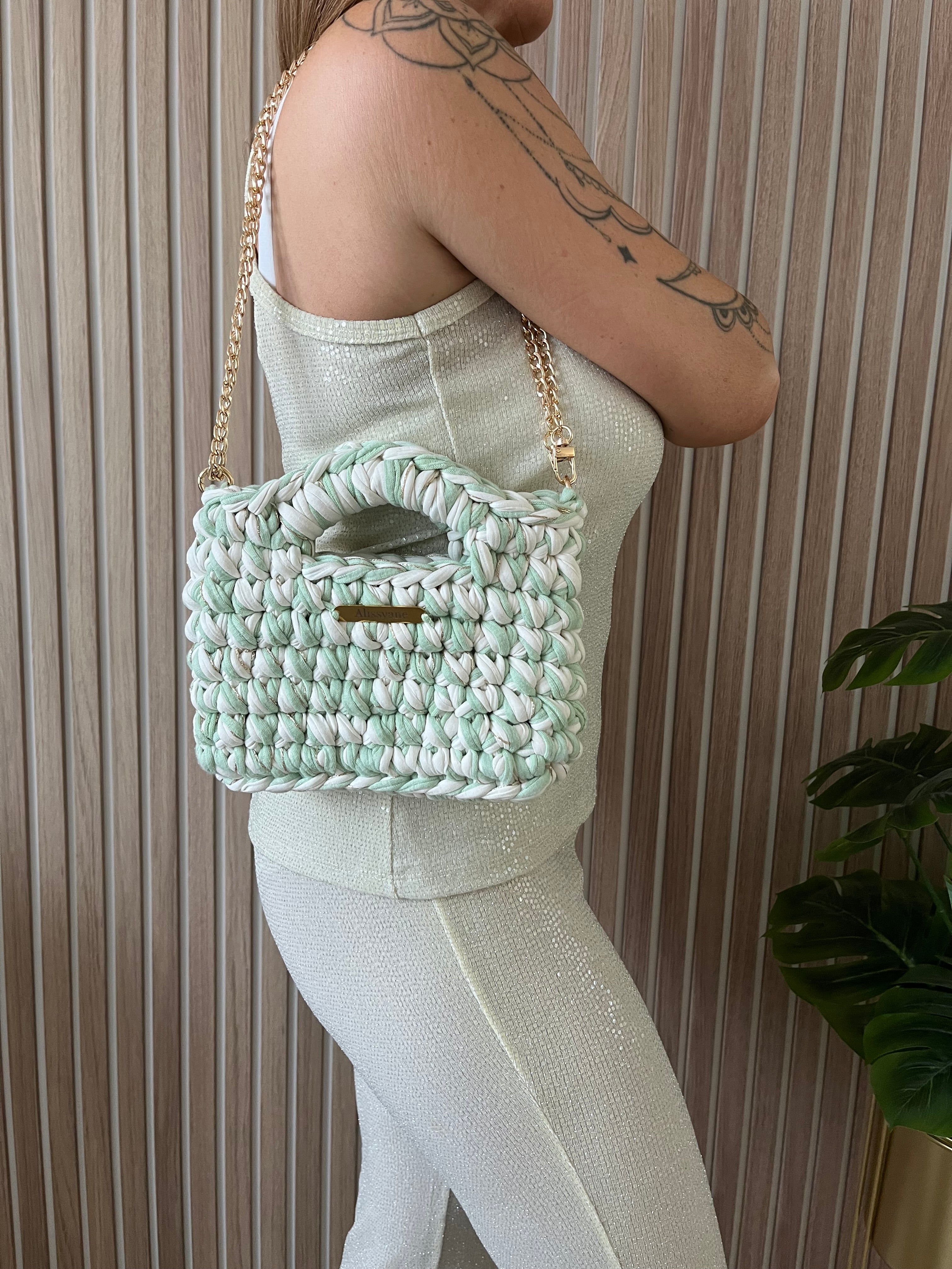Sac MIAMI vert et blanc