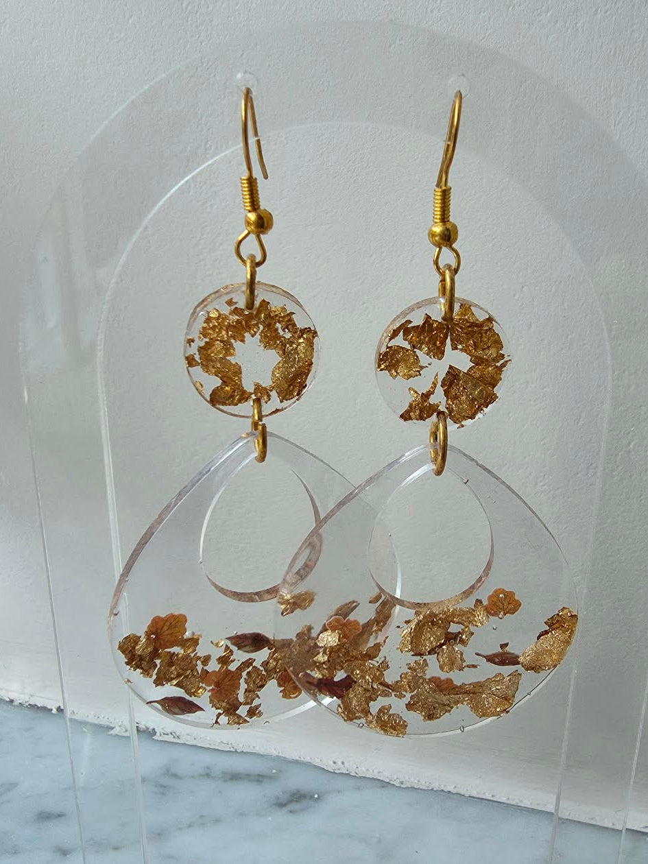 Résine époxy - transparent - feuille d'or