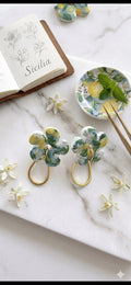 pampille fleur citron ( longue boucle )